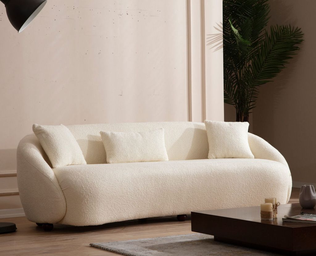3 személyes szövet kanapé, krémszínű - danube - butopêa